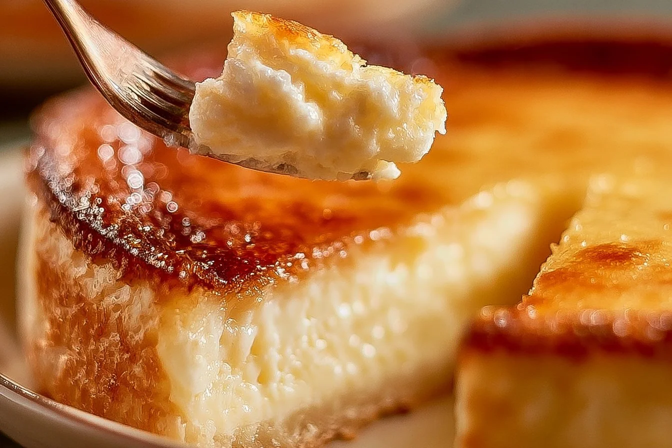 Slice of freshly made Impossible Lemon Pie with lemon zest on top