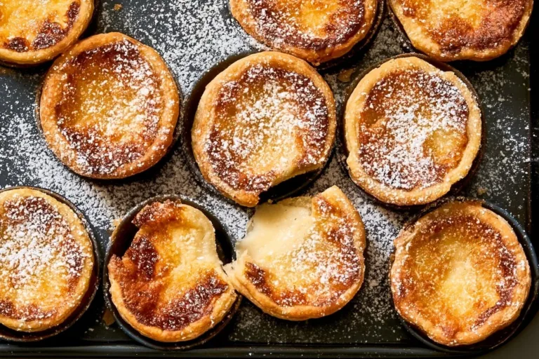 Delicious mini gooey pies on a decorative plate.