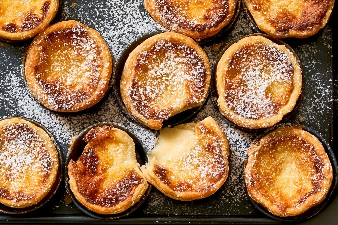 Delicious mini gooey pies on a decorative plate.