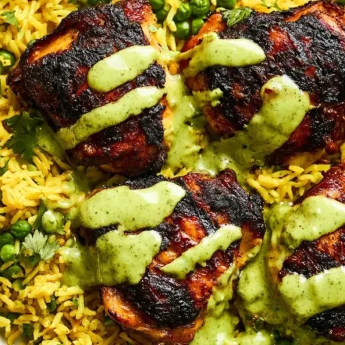 Delicious Peruvian chicken served with spices and herbs
